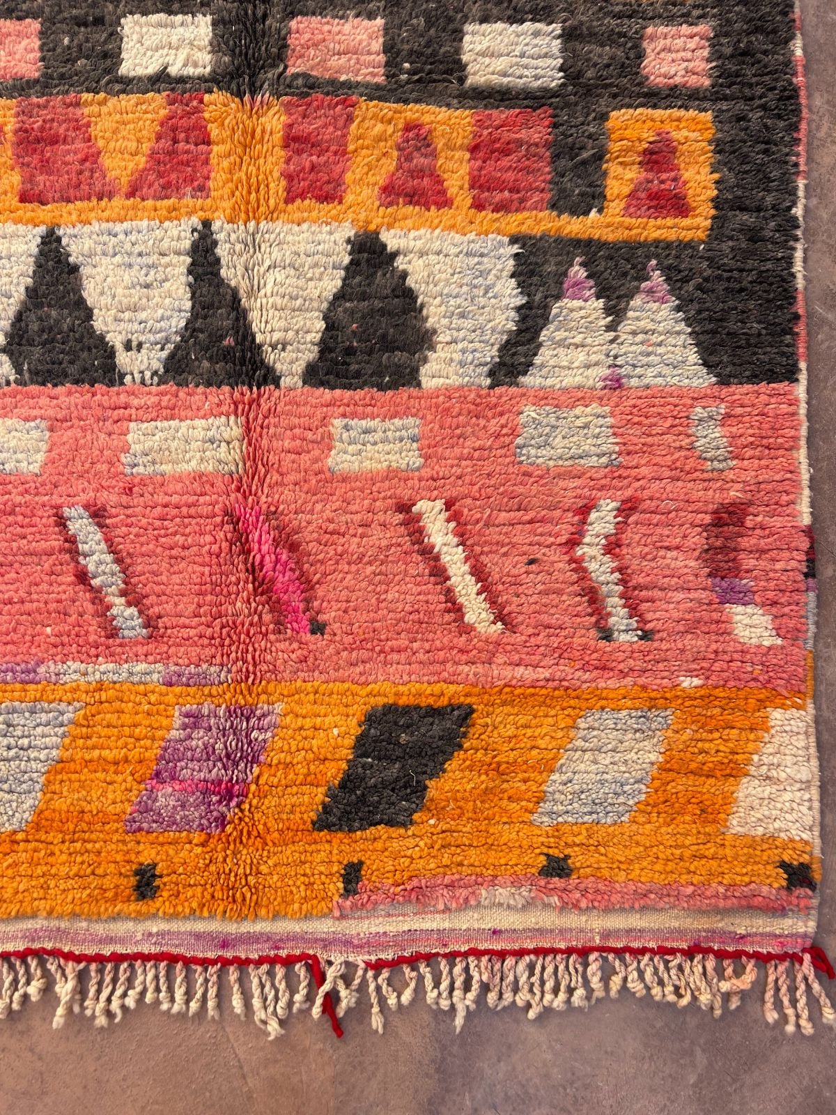 Boujad Rug (New Make) - Bright Orange & Pink 128x203cm