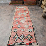 Moroccan Carpet Runner Rug - Blush Pink 72x310cm