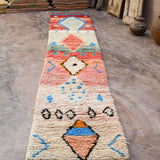 Moroccan Runner Rug - Red Blue 71x400cm