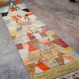 X Long Moroccan Runner Rug - Abstract 90x530cm