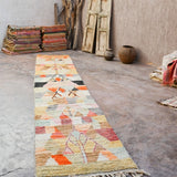 X Long Moroccan Runner Rug - Abstract 90x530cm