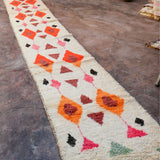 X Long Moroccan Runner Rug - White Orange 75x560cm