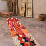 Moroccan Runner Rug - Red Abstract 73x327cm