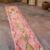 Moroccan Runner Rug - Light Pink 64x350cm