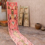 Moroccan Runner Rug - Light Pink 64x350cm