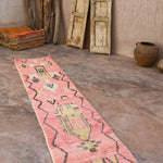 Moroccan Runner Rug - Light Pink 64x350cm