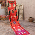 Moroccan Runner Rug - Magenta & Red 70x310cm