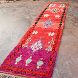 Moroccan Runner Rug - Magenta & Red 70x310cm