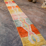 Moroccan Runner Rug - Bright Colourful 64x436cm