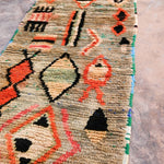 Moroccan Runner Rug - Olive Abstract 66x366cm