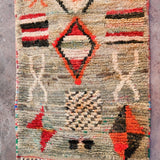 Moroccan Runner Rug - Olive Abstract 66x366cm