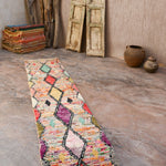 Moroccan Runner Rug - Multi Colourful 71x370cm