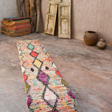 Moroccan Runner Rug - Multi Colourful 71x370cm