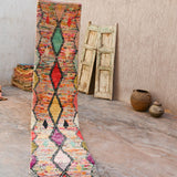 Moroccan Runner Rug - Multi Colourful 71x370cm