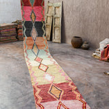 X Long Moroccan Runner Rug - Pink Red 78x510cm