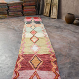 X Long Moroccan Runner Rug - Pink Red 78x510cm