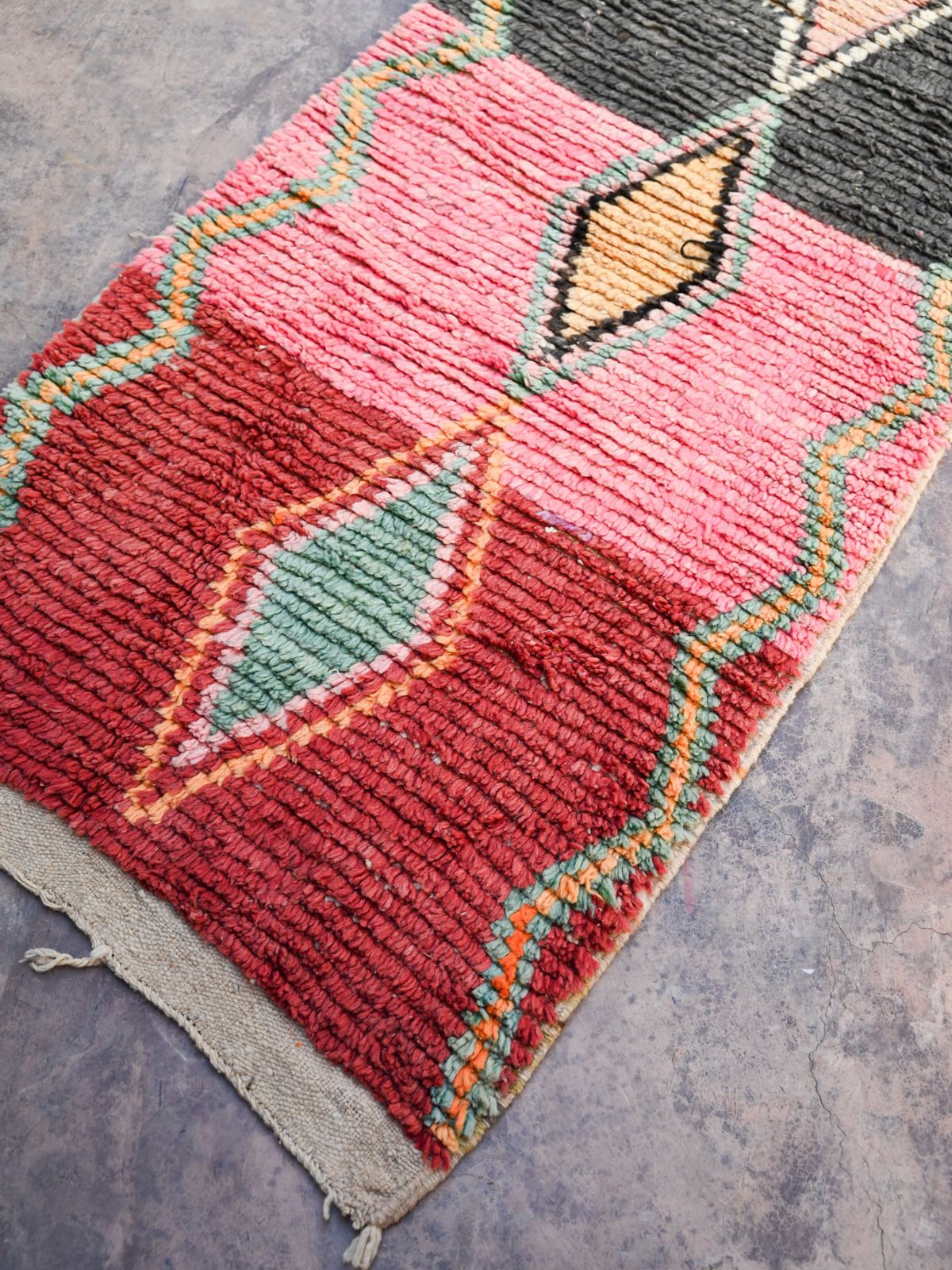 X Long Moroccan Runner Rug - Pink Red 78x510cm