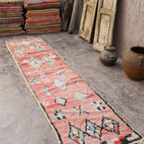 Moroccan Carpet Runner Rug - Blush Pink 72x310cm