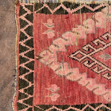Vintage Moroccan Runner Rug - Red Boujad 88x255cm