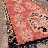 Vintage Moroccan Runner Rug - Red Boujad 88x255cm
