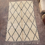 Beni Ourain Rug (New-Make) - Cream & Black 180x305cm - Nouvelle Nomad