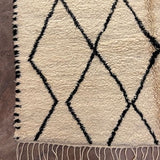 Beni Ourain Rug (New-Make) - Cream & Black 180x305cm - Nouvelle Nomad