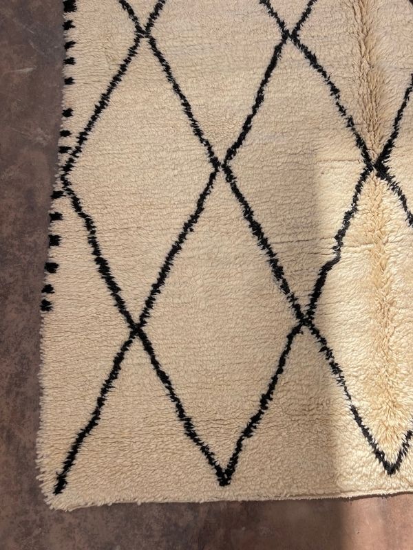 Beni Ourain Rug (New-Make) - Cream & Black 180x305cm - Nouvelle Nomad