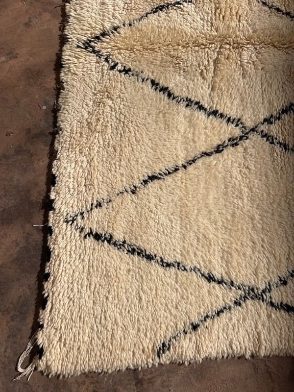 Beni Ourain Rug (New-Make) - Cream & Black 210x285cm - Nouvelle Nomad