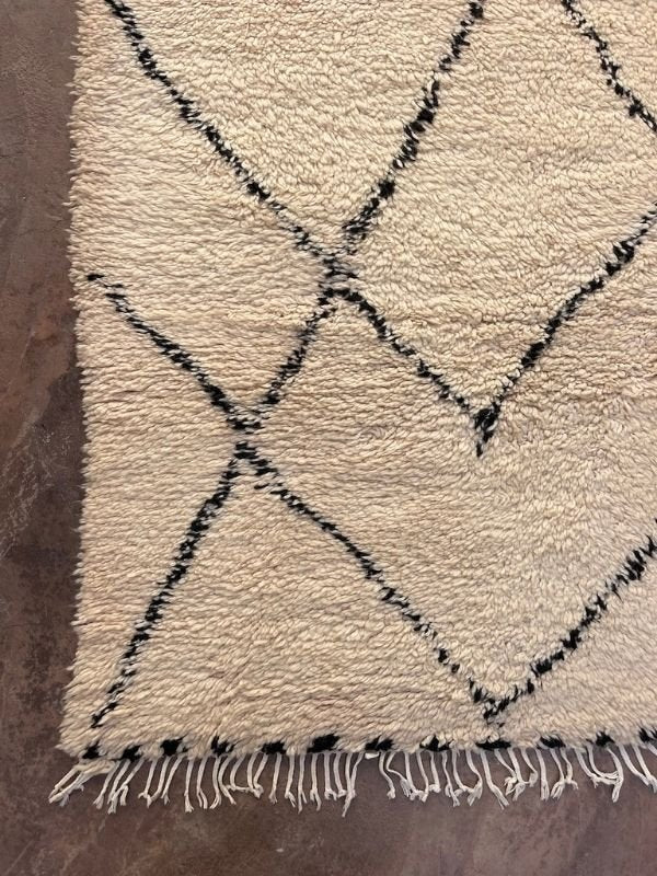 Beni Ourain Rug (New-Make) - Cream & Black 210x285cm - Nouvelle Nomad