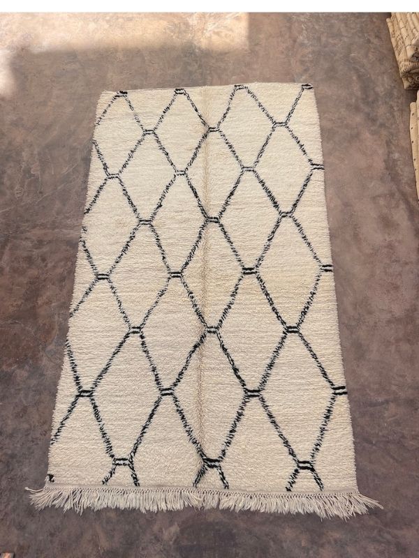 Custom Made Marmoucha Rug - Cream & Black - Nouvelle Nomad