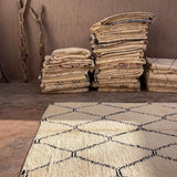 Custom Made Marmoucha Rug - Cream & Black - Nouvelle Nomad