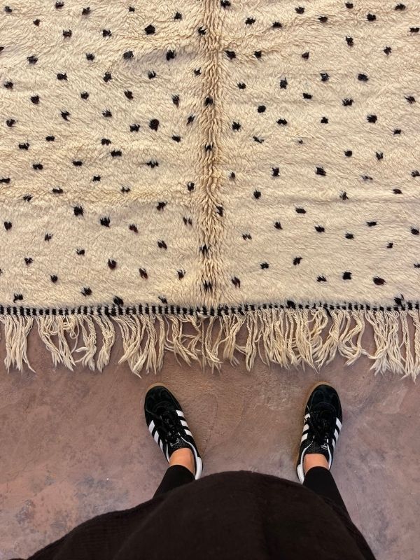 Custom Made M'Rirt Rug - Cream & Black Spots - Nouvelle Nomad