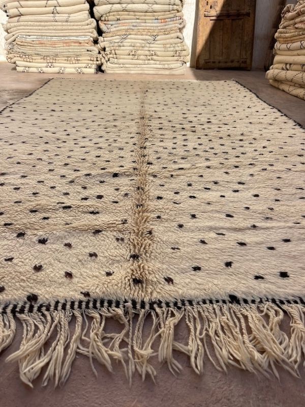 Custom Made M'Rirt Rug - Cream & Black Spots - Nouvelle Nomad