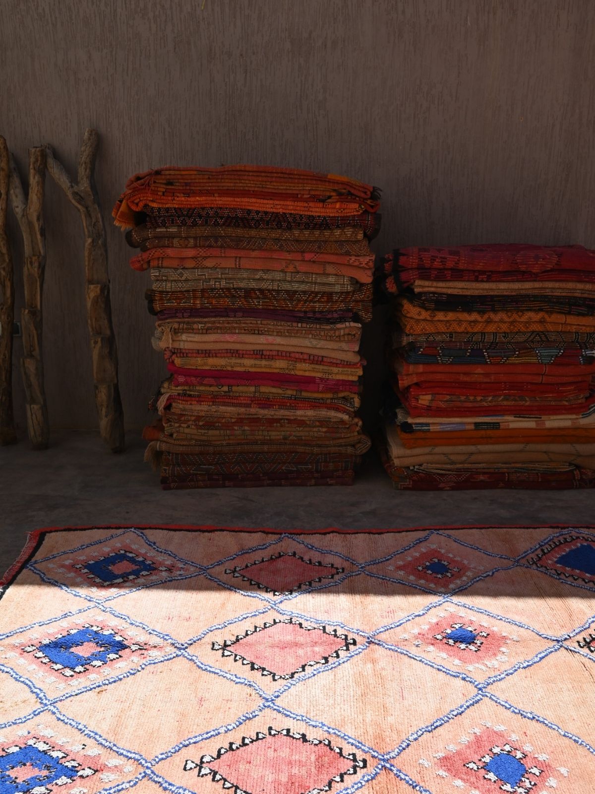 Vintage Boujad Rug - Pink & Blue 158x285cm - Nouvelle Nomad
