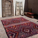 Talsint Vintage Moroccan Rug Berber Carpet - Deep Purple 210x327cm