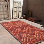 Talsint Vintage Moroccan Rug Berber Carpet - Rich Red 174x330cm