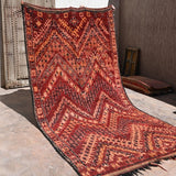 Talsint Vintage Moroccan Rug Berber Carpet - Rich Red 174x330cm