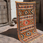 Taznakht Flat Weave Moroccan Rug - Orange 115x200cm