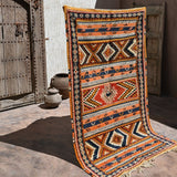Taznakht Flat Weave Moroccan Rug - Orange 115x200cm