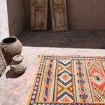 Taznakht Flat Weave Moroccan Rug - Orange 115x200cm