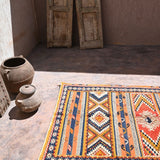 Taznakht Flat Weave Moroccan Rug - Orange 115x200cm