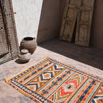 Taznakht Flat Weave Moroccan Rug - Orange 115x200cm