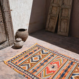 Taznakht Flat Weave Moroccan Rug - Orange 115x200cm
