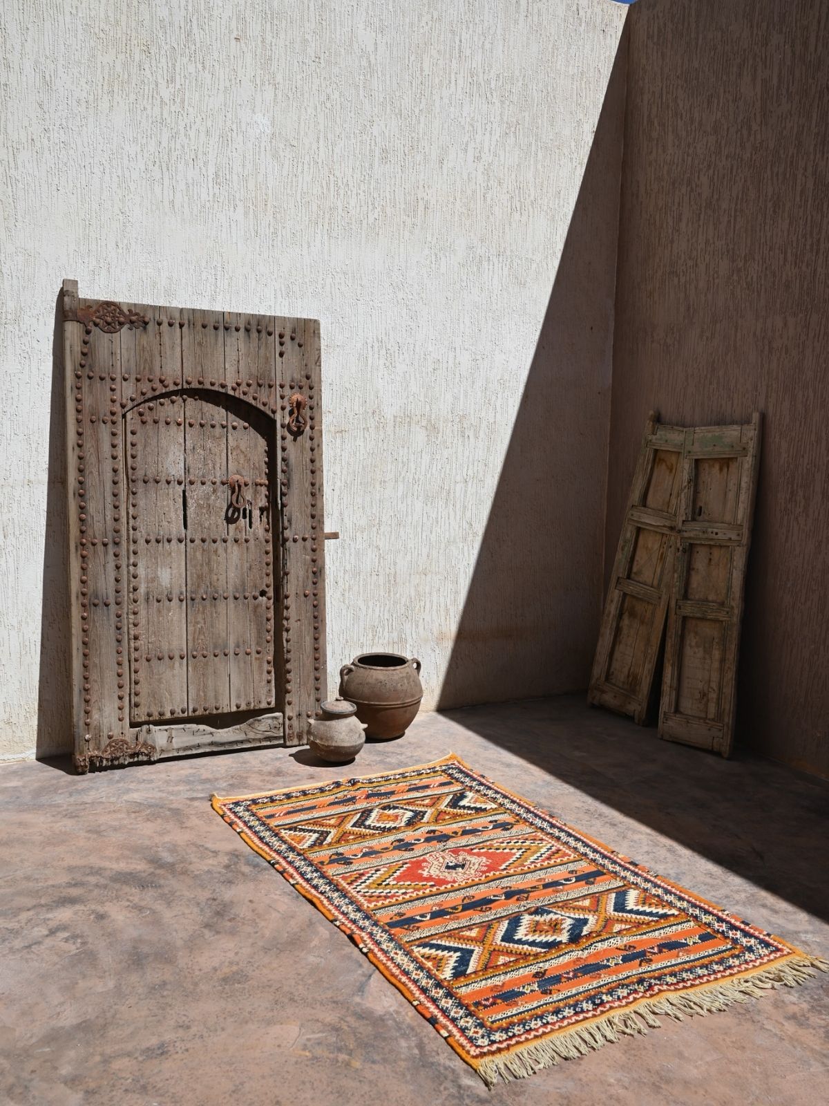 Taznakht Flat Weave Moroccan Rug - Orange 115x200cm