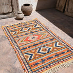 Taznakht Flat Weave Moroccan Rug - Orange 115x200cm