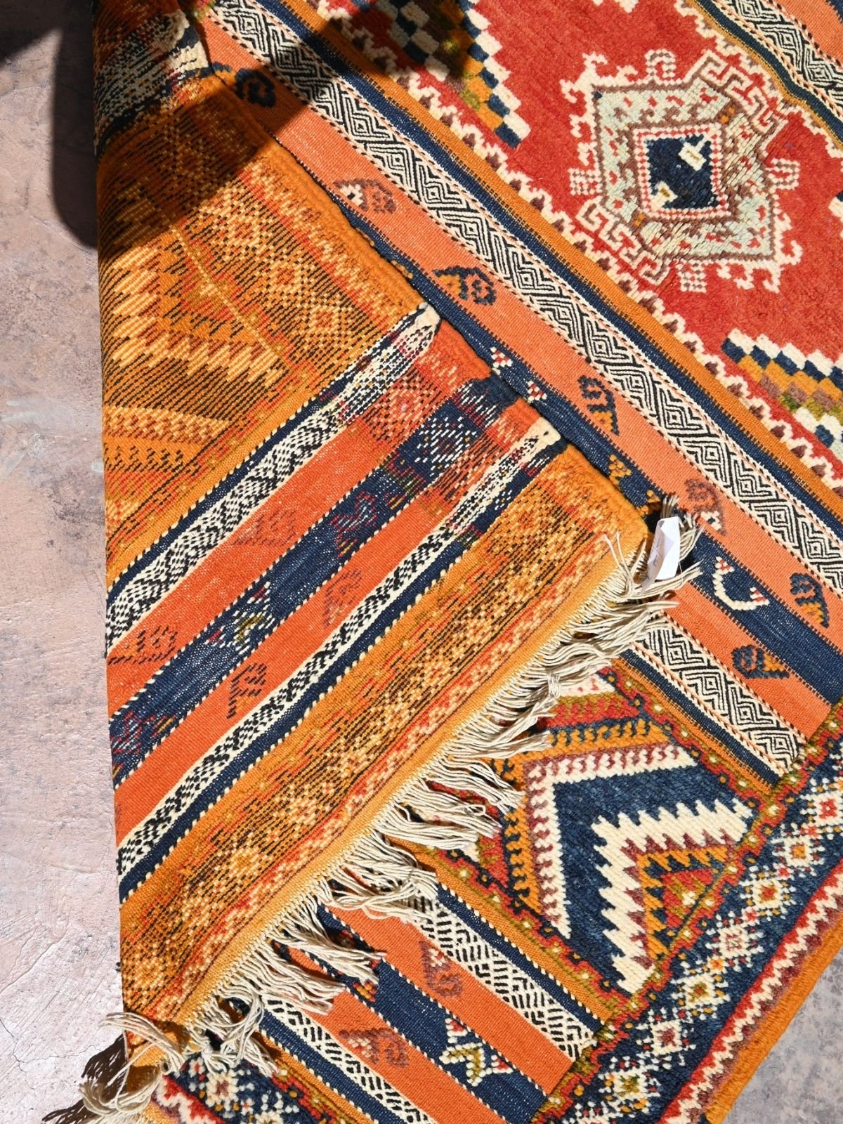 Taznakht Flat Weave Moroccan Rug - Orange 115x200cm