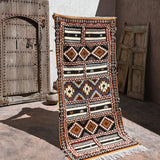 Taznakht Flat Weave Moroccan Rug - Terracotta 98x210cm