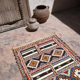 Taznakht Flat Weave Moroccan Rug - Terracotta 98x210cm