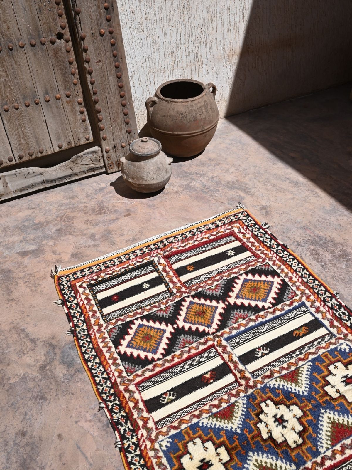 Taznakht Flat Weave Moroccan Rug - Terracotta 98x210cm
