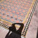 Taznakht Vintage Moroccan Rug - Soft Pink & Saffron 205x333cm